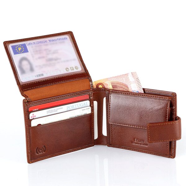Porta moedas homem cor camel